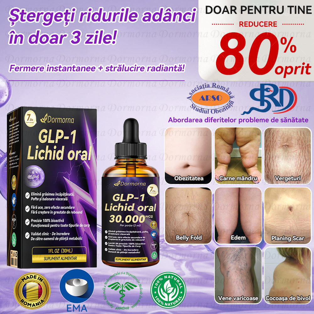 Recomandat de Spitalul Universitar Bucuresti| Magazin oficial | 𝐃𝐨𝐫𝐦𝐨𝐫𝐧𝐚®🧚♀️𝐆𝐋𝐏-𝟏 𝐋𝐢𝐜𝐡𝐢𝐝 𝐨𝐫𝐚𝐥--✅Programe revoluționare de control științific al zahărului GLP-1 și de scădere în greutate