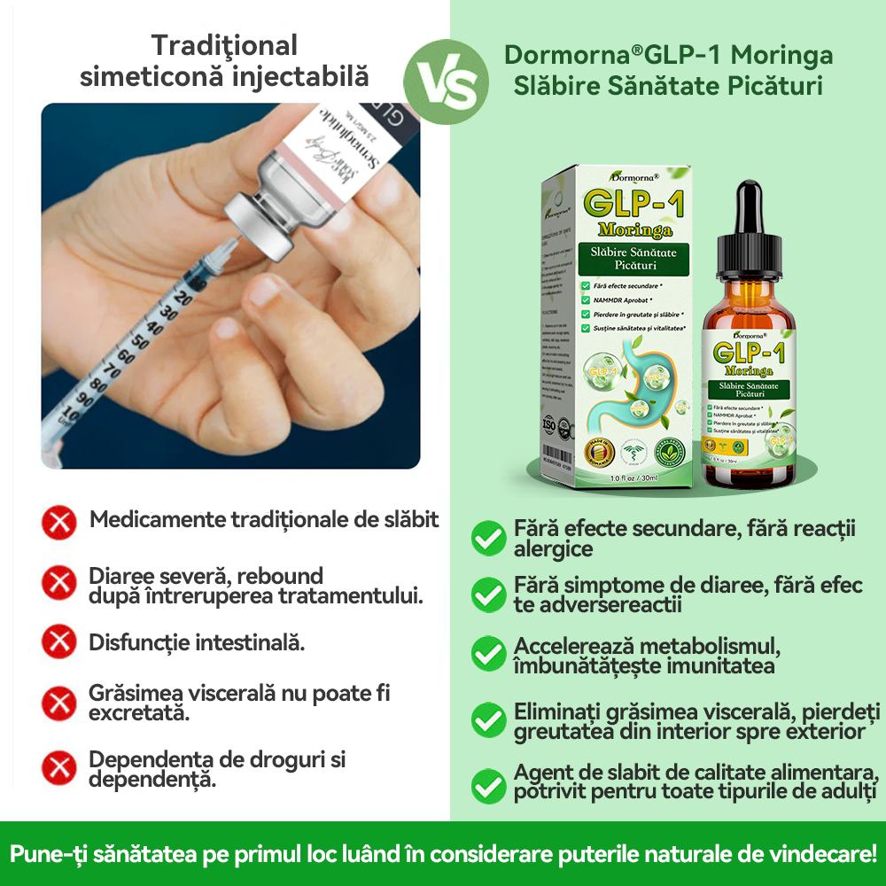 𝐃𝐨𝐫𝐦𝐨𝐫𝐧𝐚® GLP-1 Moringa Slăbire Sănătate Picături( 👨⚕️Arzător de grăsimi de calitate alimentară - Dezvoltat de Societatea Obezității)