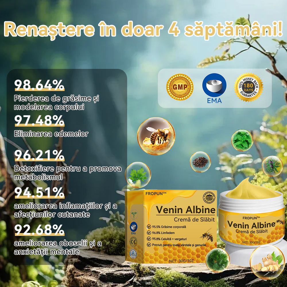 🧚🏻‍♂️𝑭𝑹𝑶𝑷𝑼𝑵™ Venin Albine Cremă de Slăbit⭐(Pentru toate problemele de limfă și obezitate)